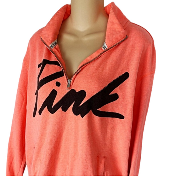 PINK- by Victoria Secret Salmon Pink Sweatshirt - Picture 3 of 5
